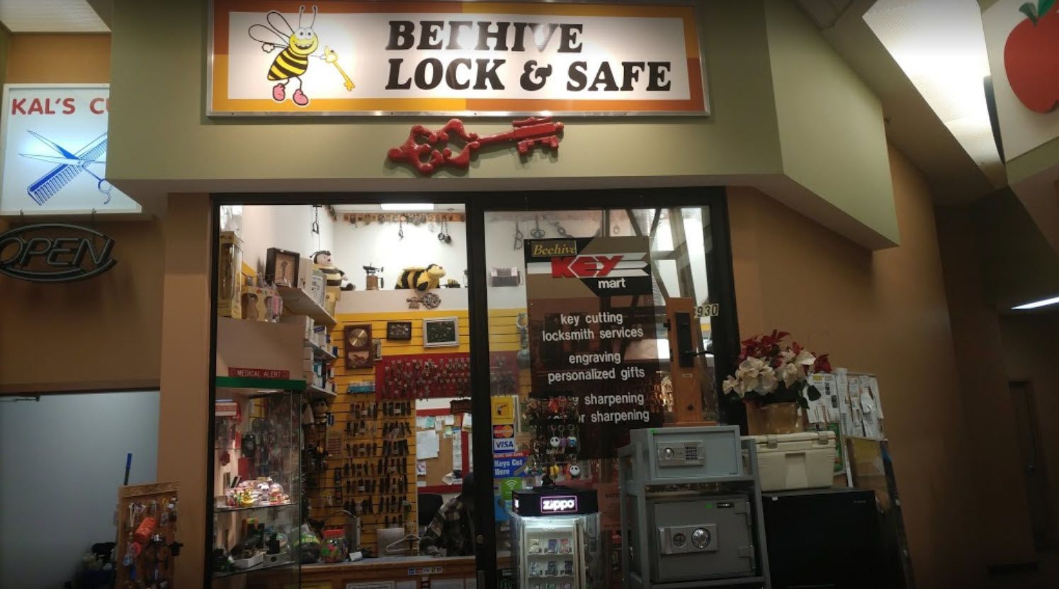 Storefront of Beehive Lock and Safe